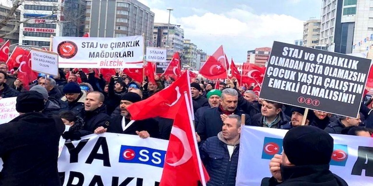 STAJ ve ÇIRAK MAĞDURLARI YİNE MEYDANLARA İNİYOR