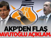 AKP'den Flaş Davutoğlu Açıklaması