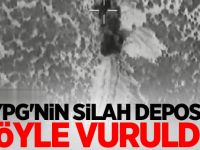 YPG'nin silah deposu böyle vuruldu! Sıcak görüntü