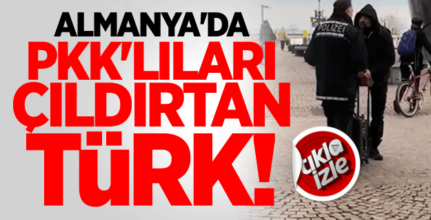 Almanya'da PKK'lıları çıldırtan Türk! Ölürüm Türkiyem parçasını dinletti.