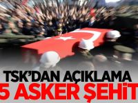 TSK’dan Açıklama: Tank isabet aldı, 5 asker şehit oldu