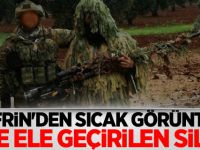 Afrin'den sıcak görüntü! İşte ele geçirilen silah