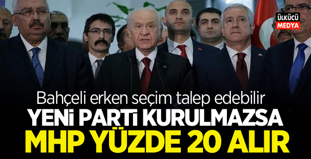 Bahçeli erken seçim talep edebilir “Yeni parti kurulmazsa MHP yüzde 20 alır”