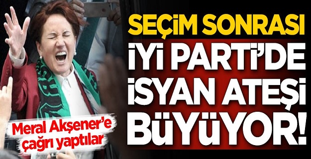 Seçim sonrası İYİ Parti'de isyan! Meral Akşener'e çağrı yaptılar