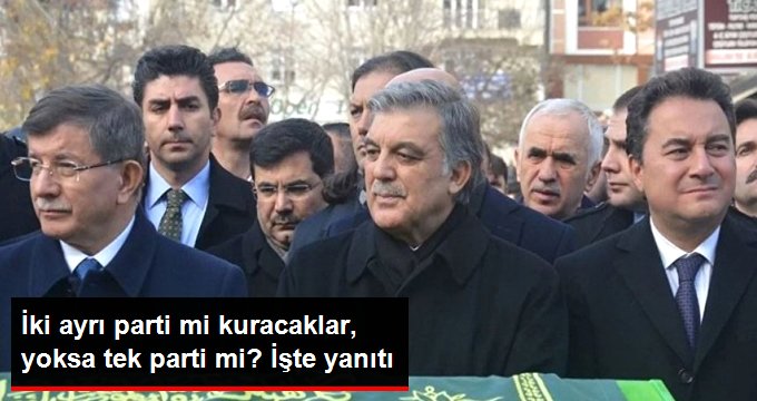 İki Ayrı Parti mi Kuracaklar, Yoksa tek parti mi? İşte cevabı