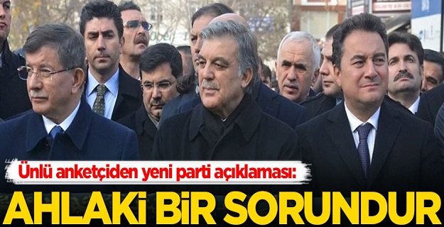 Ünlü anketçi'den yeni parti açıklaması: Ahlaki bir sorundur