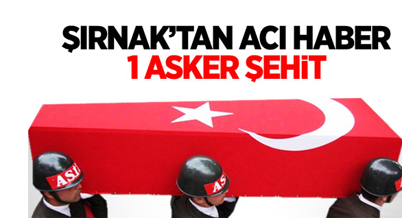 Şırnak'tan Acı Haber: 1 Asker Şehit