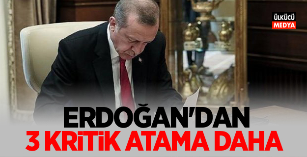 Cumhurbaşkanı Erdoğan'dan 3 kritik atama daha!