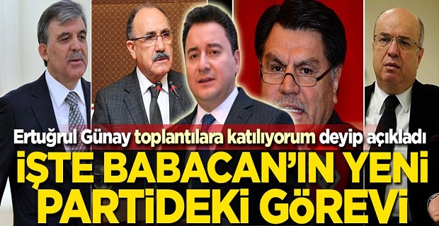 Ertuğrul Günay açıkladı! İşte Babacan'ın yeni partideki görevi