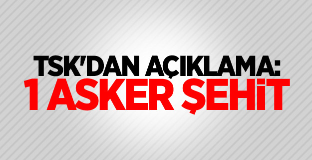 TSK'dan açıklama: 1 asker şehit