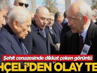 Şehit cenazesinde dikkat çeken görüntü! Bahçeli'den Kılıçdaroğlu'na olay tepki